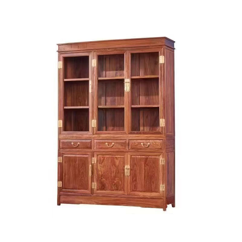 Rak Buku Pintu Kaca Gaya Cina