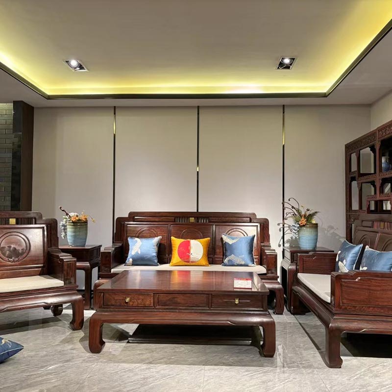 Sofa Gaya Kuno Kayu Pepejal Cina Baharu untuk Perabot Ruang Tamu